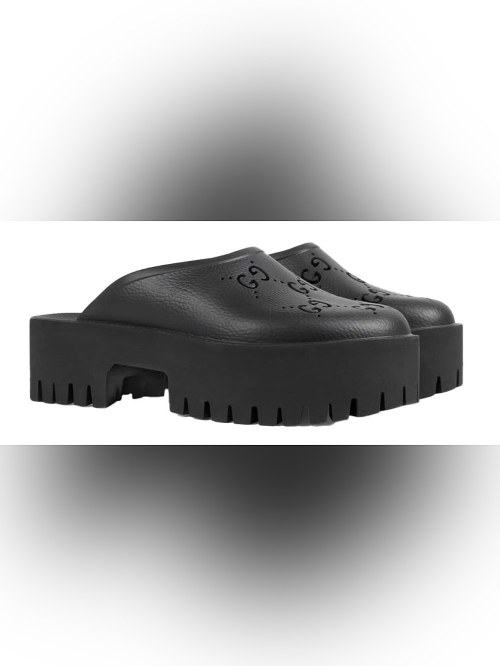 Gucci Black Platform Clogs